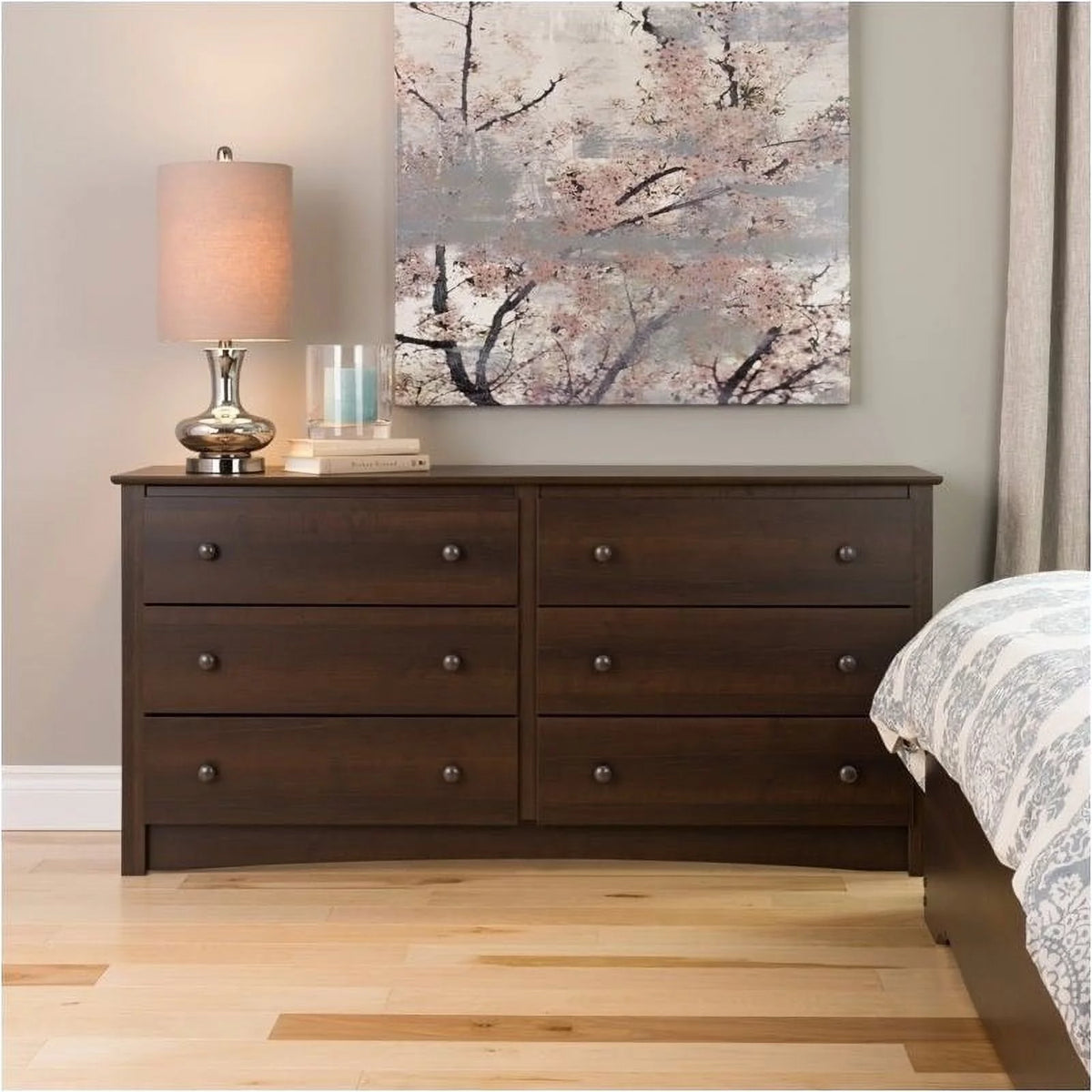 3-Piece Set with 2 Night Tables and 6 Drawer Dresser in Espresso S509716