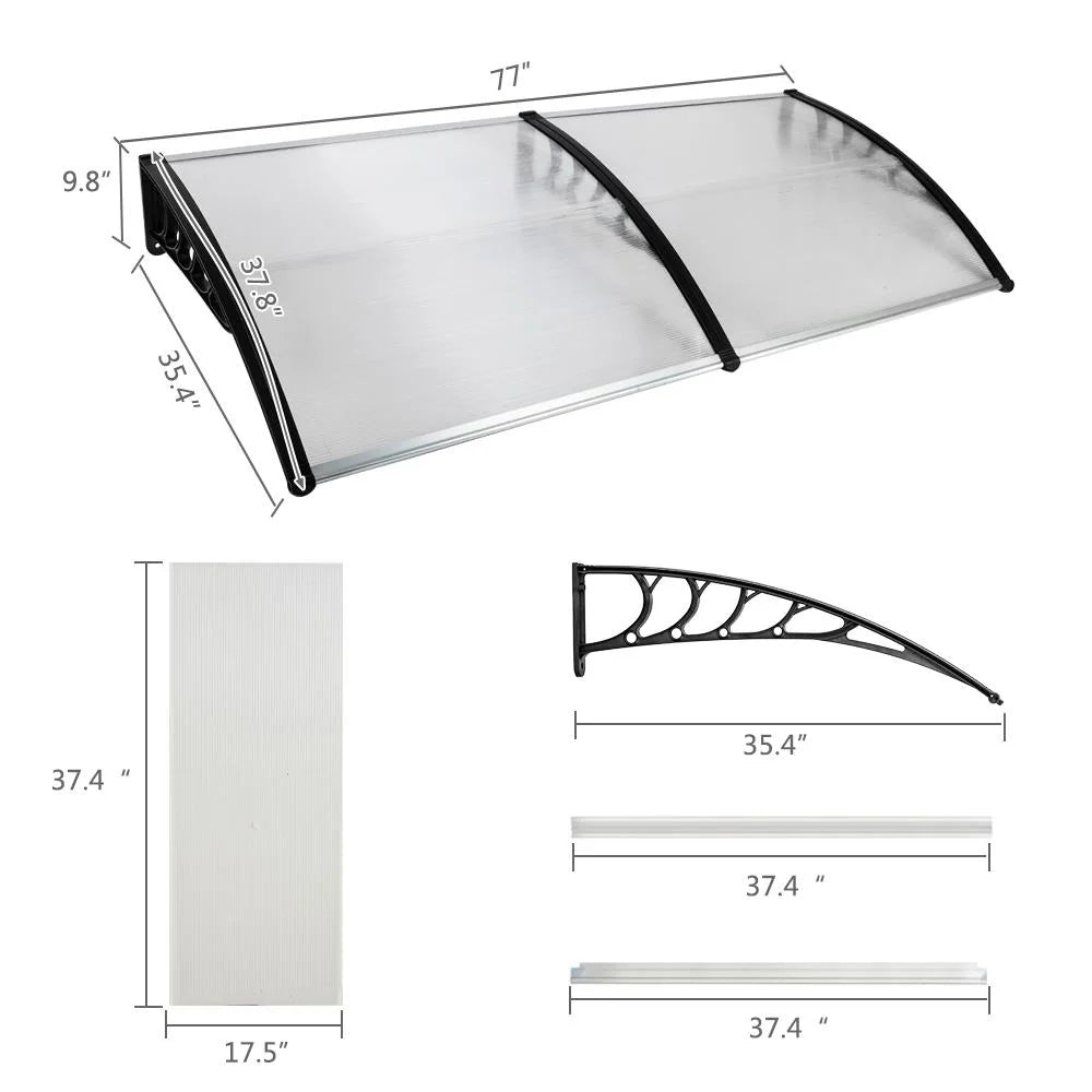 Black Door Window Awning Canopy Patio Cover B28902