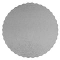 Round Silver Embossed Scalloped Pressboard Bakery Cake Board 10 inch Diameter, Case of 200 T442991