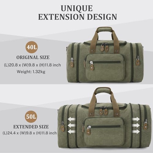 Canvas Duffle Bag 50L Expandable (Gray) Z33663