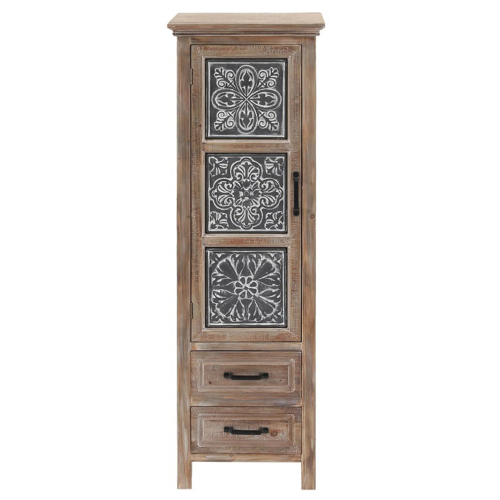 2 Drawer Wood Tall Tower Cabinet Set of 2 Z733