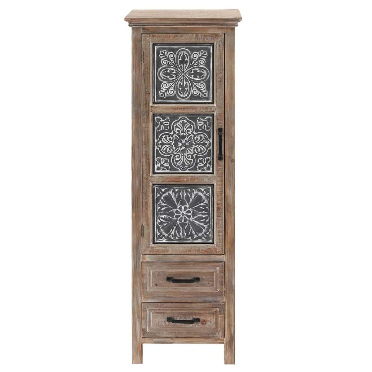 2 Drawer Wood Tall Tower Cabinet Set of 2 Z733