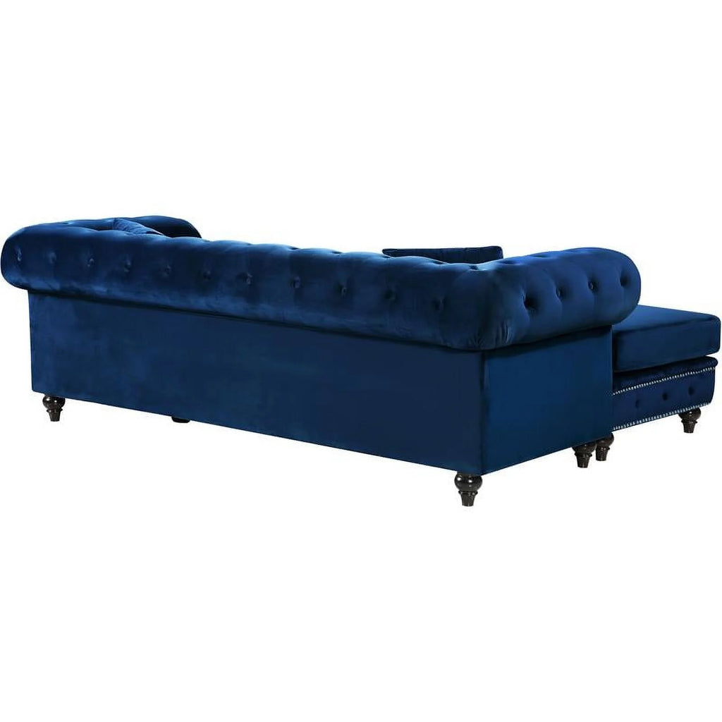 Navy Velvet Reversible Sectional I77938