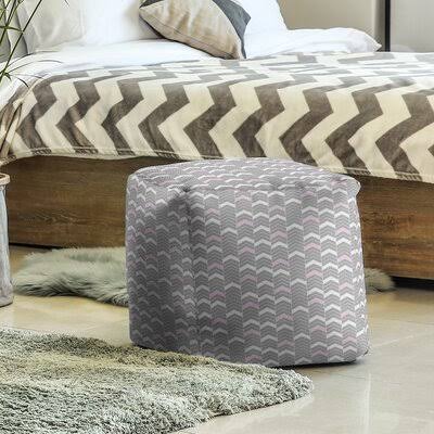 Pink Lined Chevrons Cube Ottoman Q7199