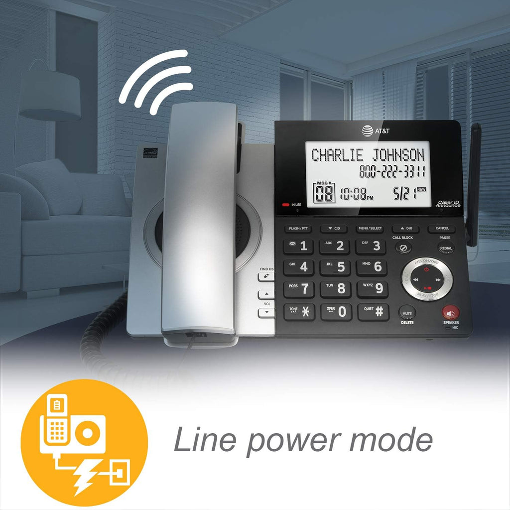 Black/Silver DECT 6.0 Corded/Cordless Phone with 1 Handset L768818
