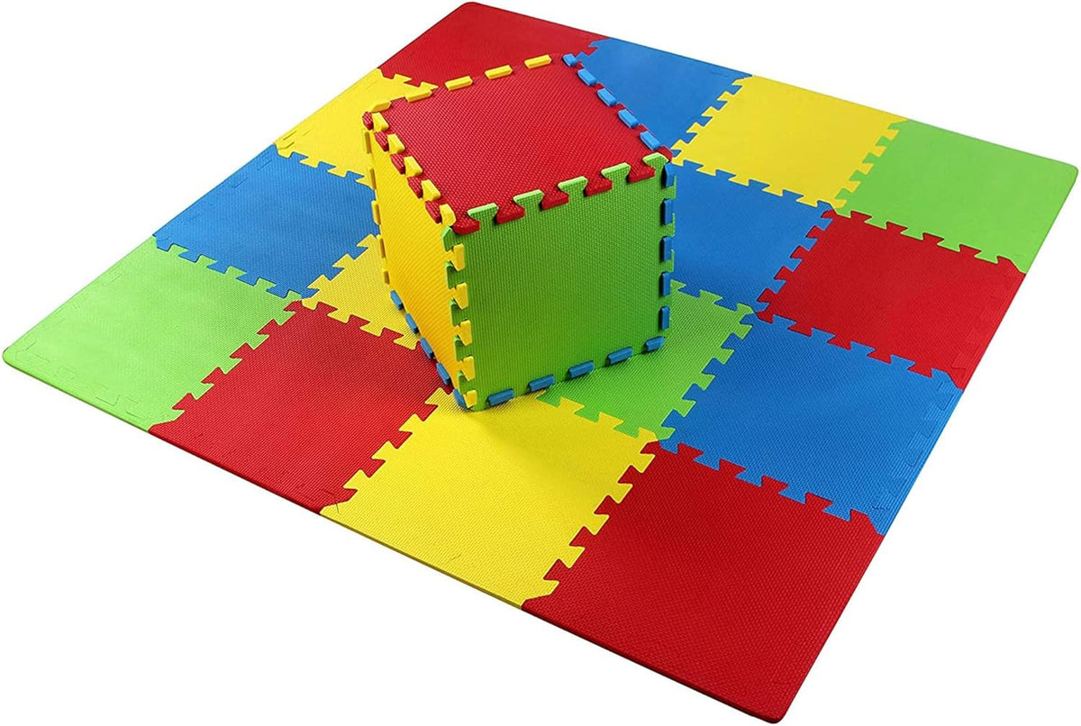 0.4 Inch Thick Non Slip Interlocking EVA Foam Floor Mat Set, 36 Square Feet C60749