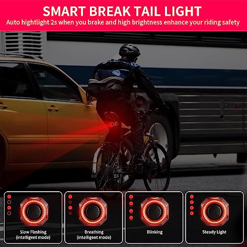 Bicycle Horn Bike Alarm Smart Bike Tail Light Rear Bike Light Waterproof Rechargeable Antitheft Alarm H6363