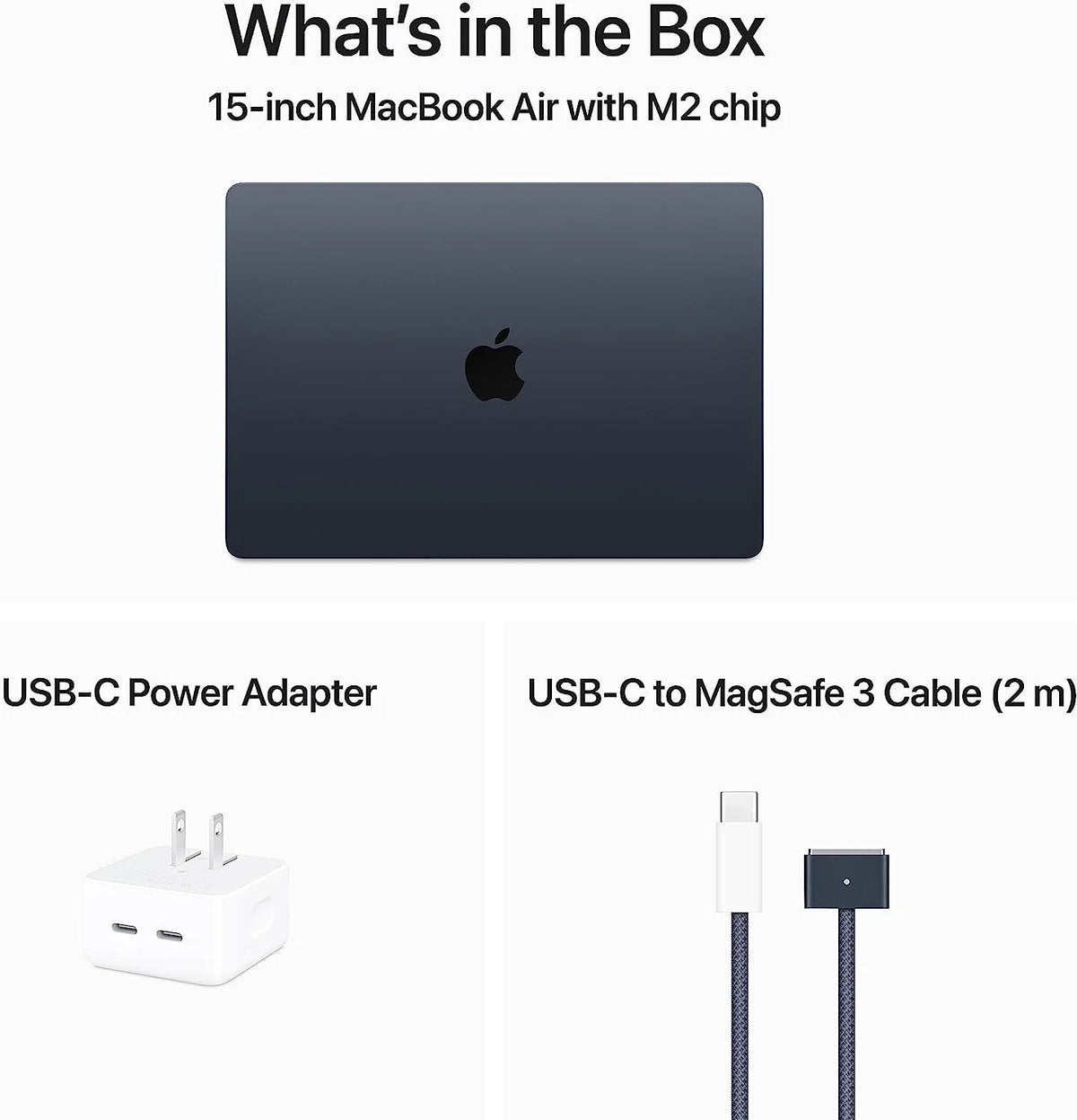 Refurbished 15-inch MacBook Air with M2 Chip, 8GB RAM, 512GB SSD Storage, Midnight R64017