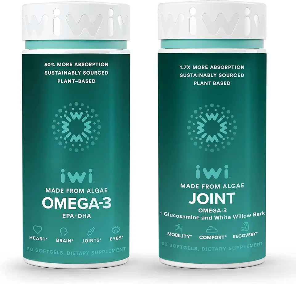 Omega-3 & Joint Omega-3 Bundle, 30 Servings, Vegan Plant-Based Algae Omega 3 Y152