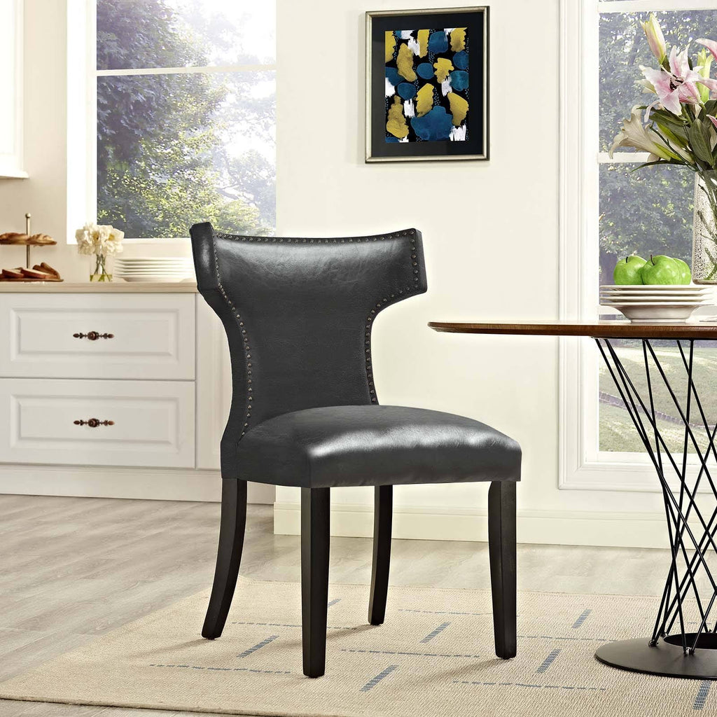 Black Vinyl Dining Chair U485788