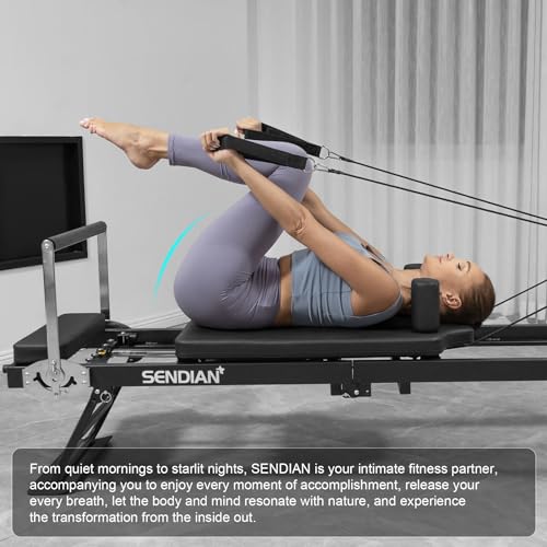 Foldable Pilates Reformer Machine with Springs R40871