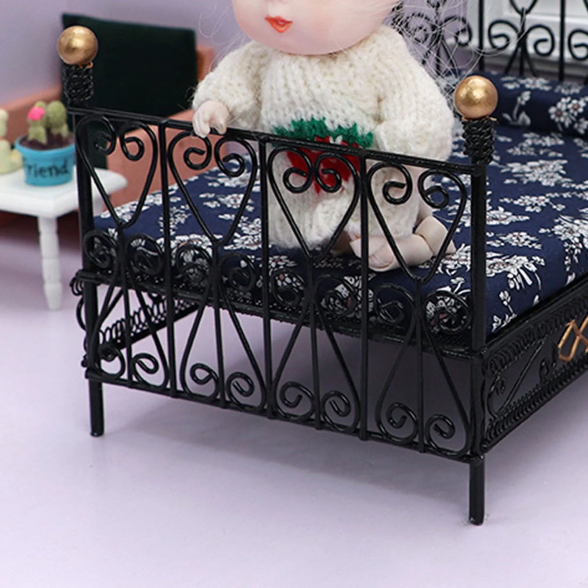 Metal Dollhouse Double Bed T6425