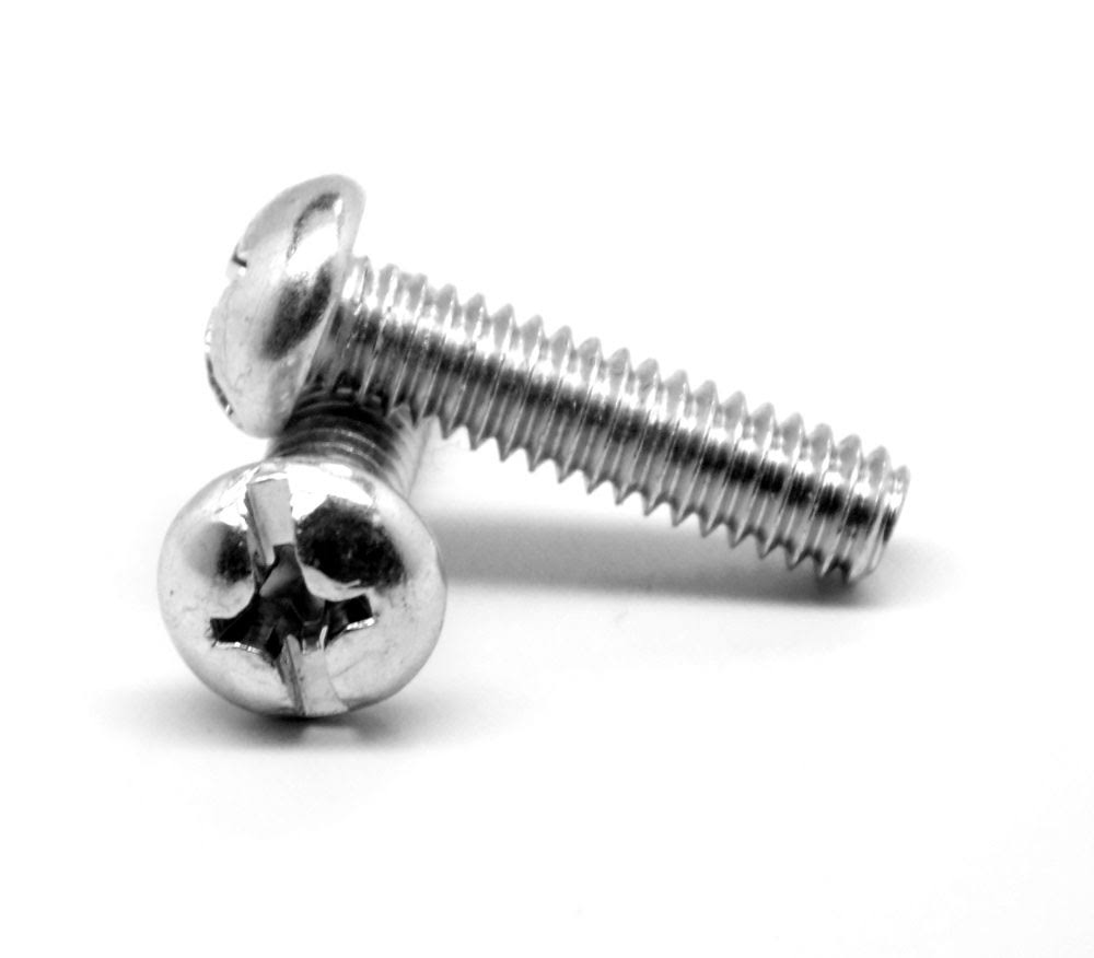 #10-24 x 3/8 Coarse Thread Machine Screw Combo (Phillips/Slotted) Pan Head Low Carbon Steel Zinc Plated D544