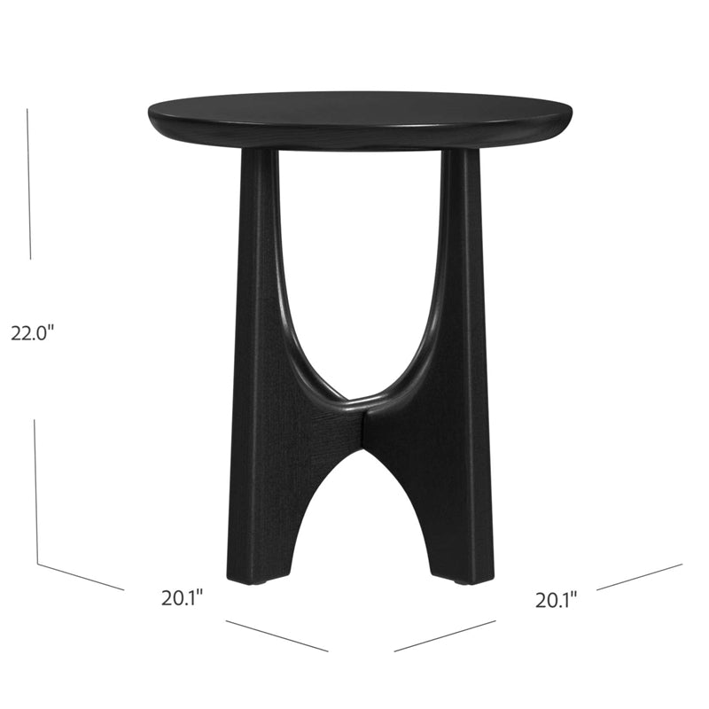 Black Wood Round End Table H38072