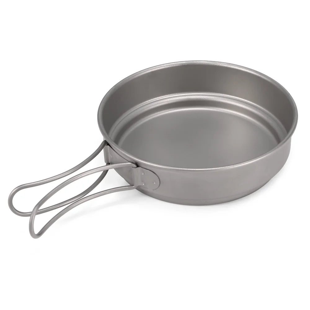 Titanium Cookware Set 1000ml 750ml Pot Pan Spoon Set K148