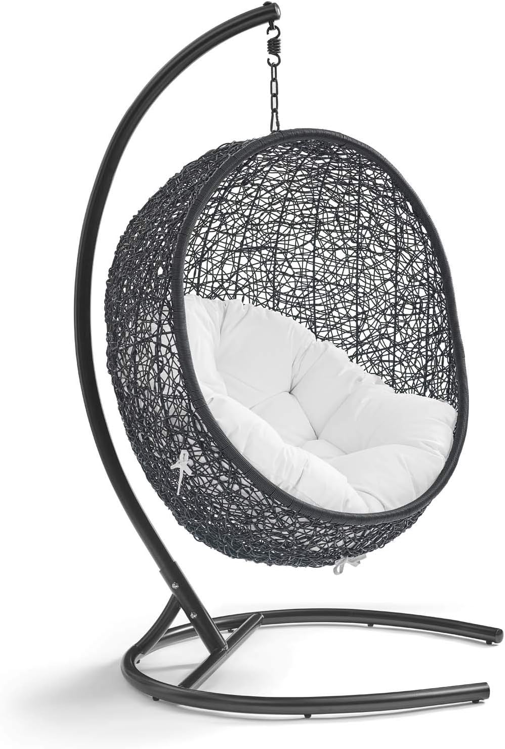 Beige Wicker Rattan Swing Chair with Stand X726437