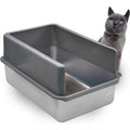 Enclosed Sides Stainless Steel Litter Box XL N592614