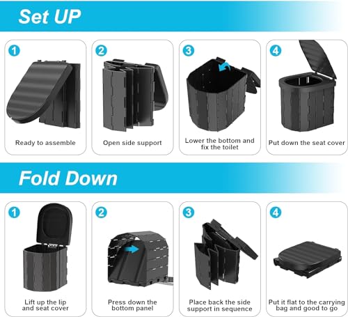 Black Portable Toilet K6786