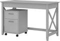 Cape Cod Gray Writing Desk with 2 Drawer Mobile File Cabinet X536484