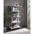 White Printed Faux Marble Bookcase R7266