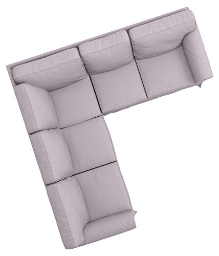 Polyester Flax Light Gray Slipcovers for 2 + 2 Sectional Corner Sofa W11404