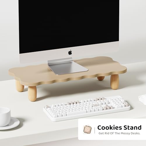 White Wood Monitor Stand Riser O59701