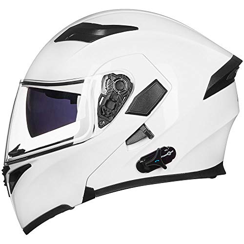 Bluetooth Modular Flip up Full Face Dual Visor Motorcycle Helmet DOT T441