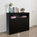 White High Gloss Sideboard Storage Cabinet with LED Light E3668