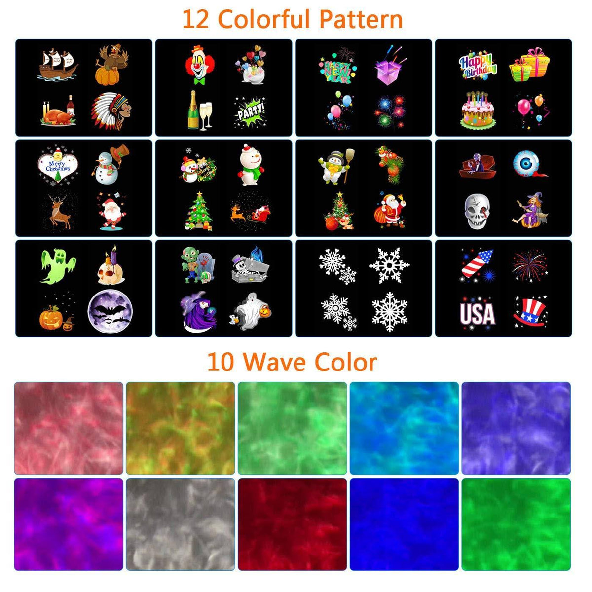 Ocean Wave Christmas Projector Lights X307