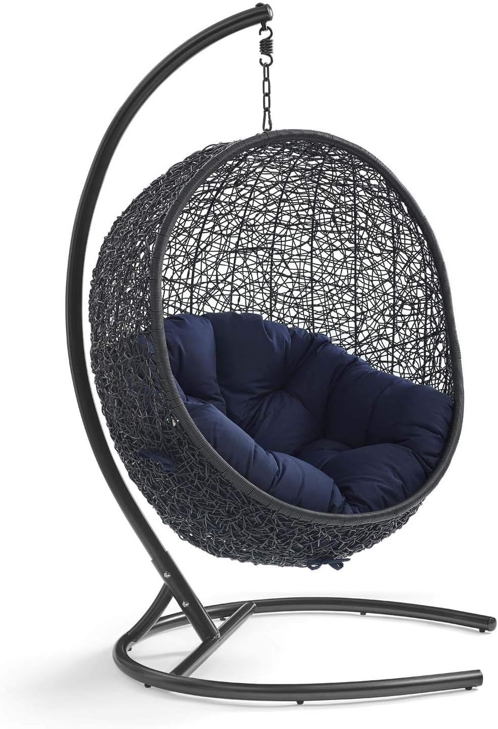 Beige Wicker Rattan Swing Chair with Stand X726437