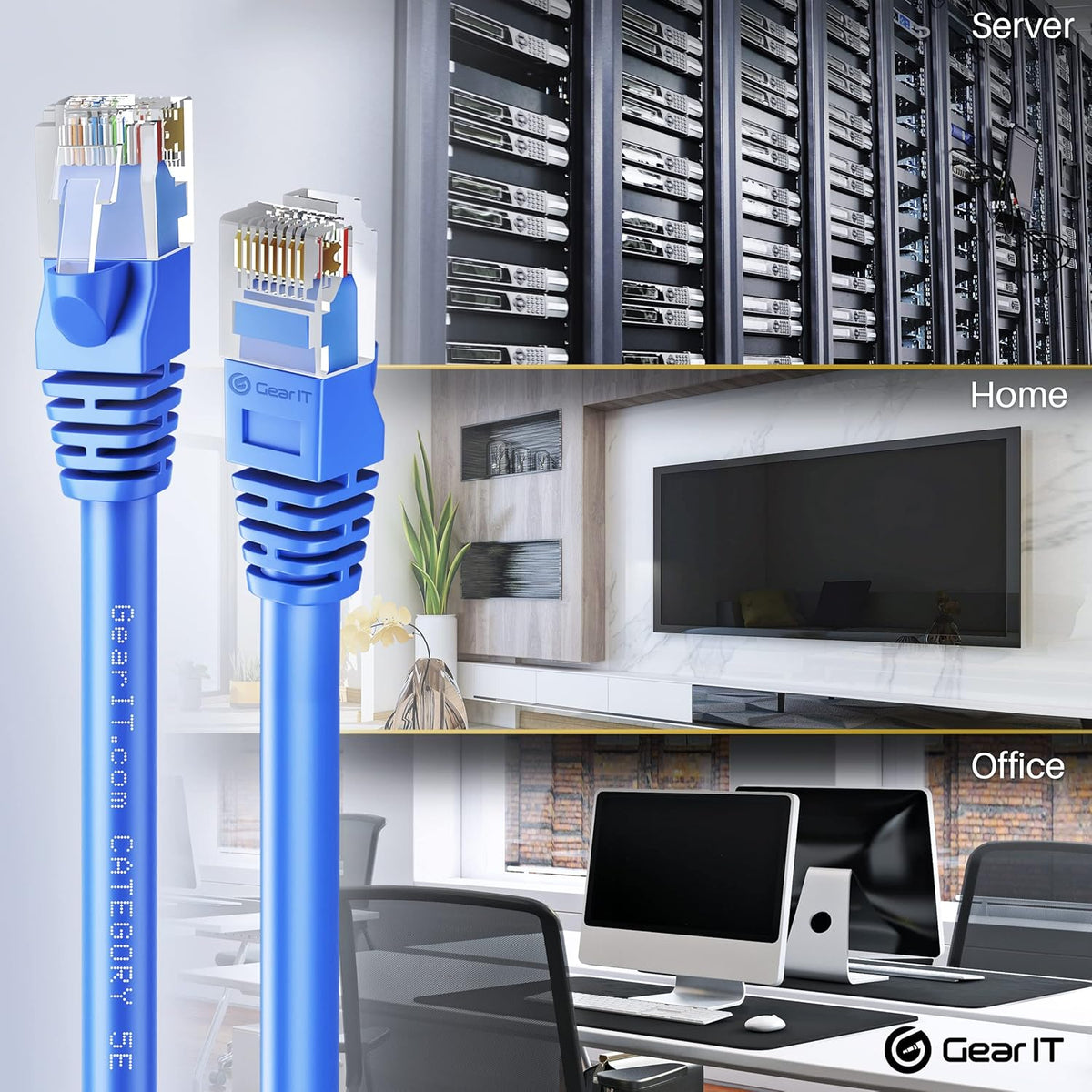 Cat5e Ethernet Patch Cable 1 Foot Blue M622515