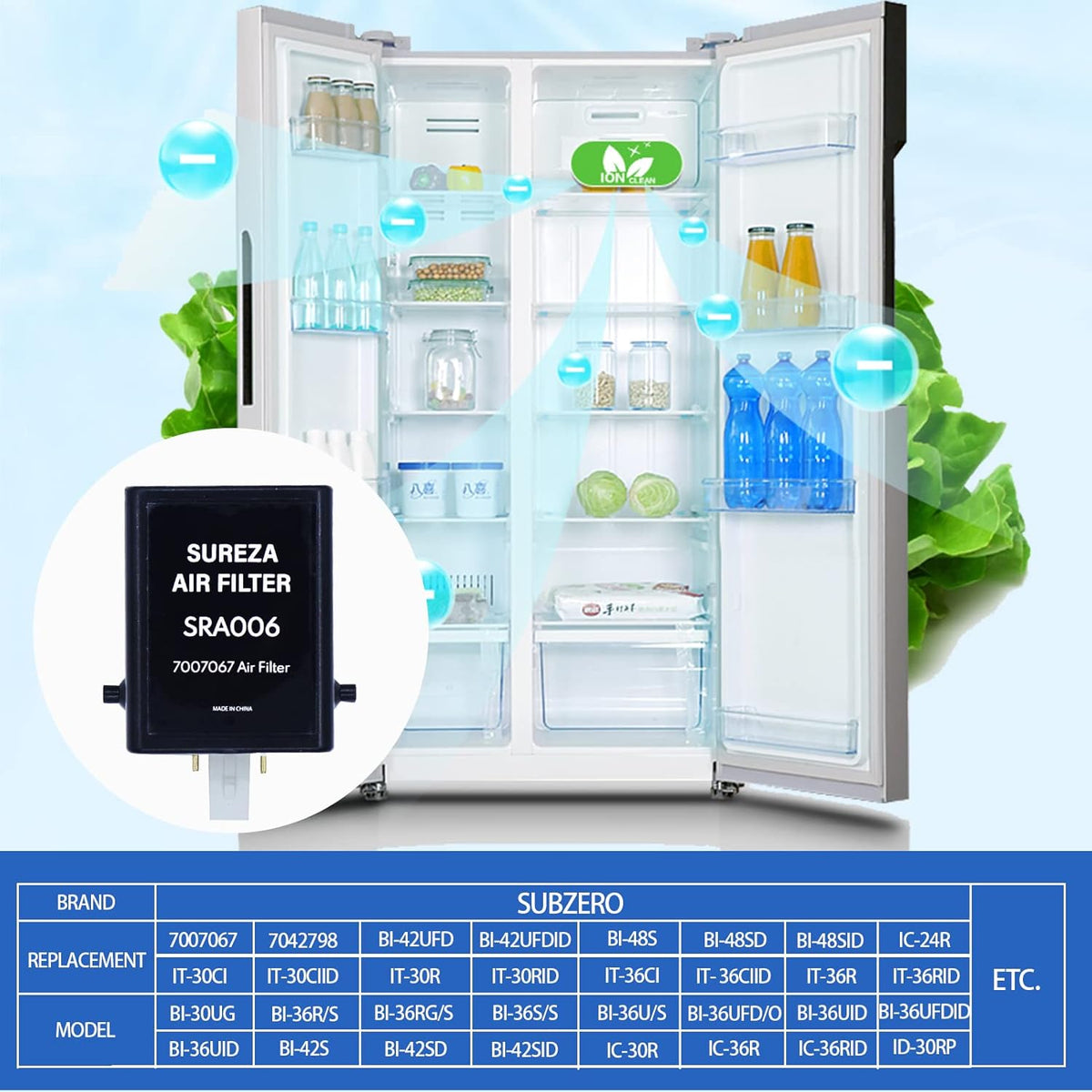 Air Purification Cartridge Replacement Refrigerator Filter Pack of 2 J606000