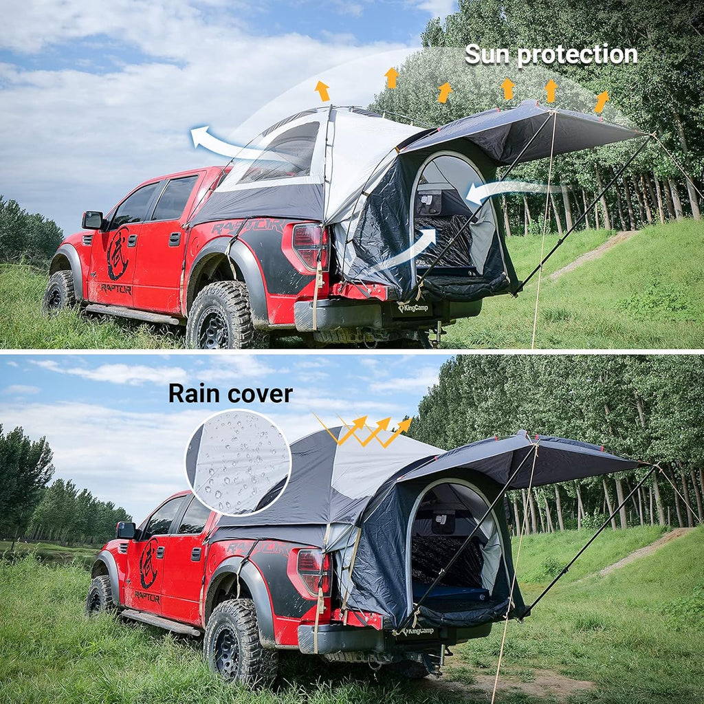 6.5 Foot 2 Person Truck Camping Tent with Sun Awning E5567