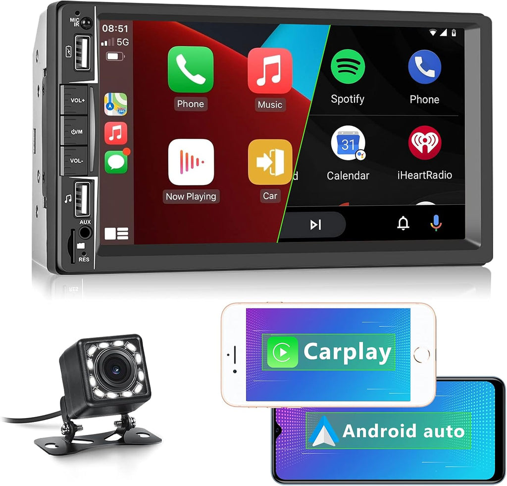 7 Inch Double Din Touch Screen Car Stereo with Backup Camera W19937