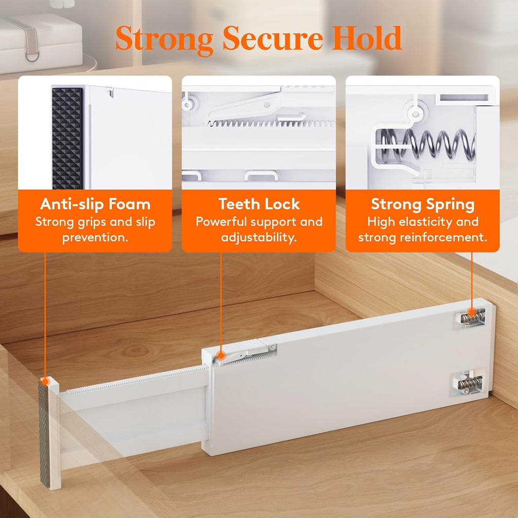 5 Pack Plastic Adjustable Drawer Dividers Z5929