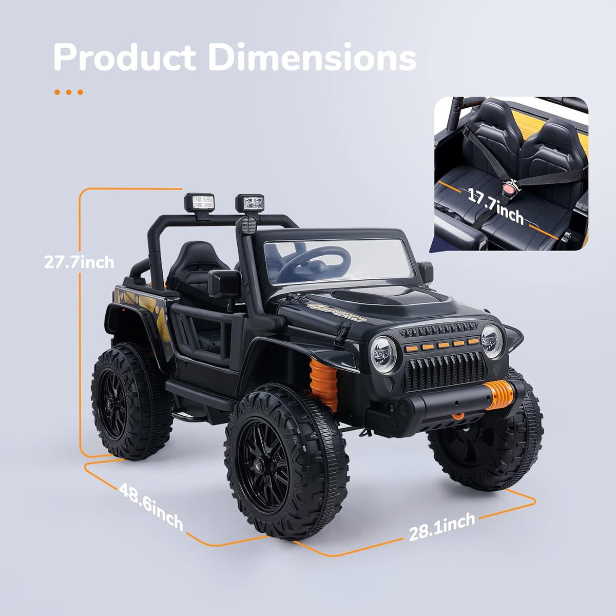 Black Kids Ride On Car with Parent Remote Control V633619
