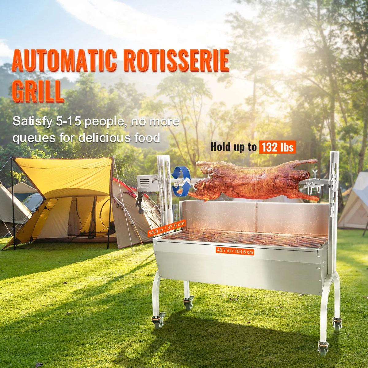 46 inches 50W 60KG Rotisserie BBQ Grill X851