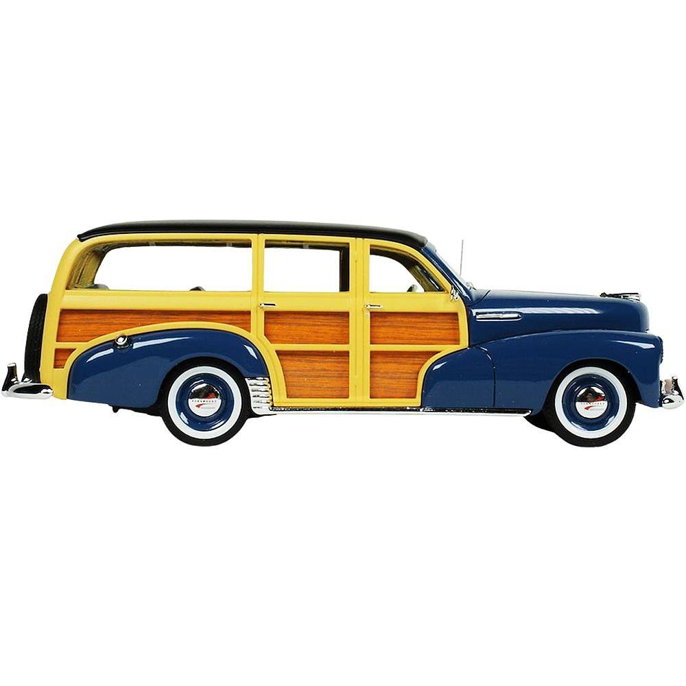 1948 Chevrolet Fleetmaster Woodie Station Wagon Blue with Black Top 1/43 Model Car N9169