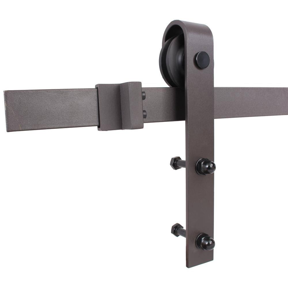 Sage Green Stained Wood Interior Sliding Barn Door with Hardware Kit I231344