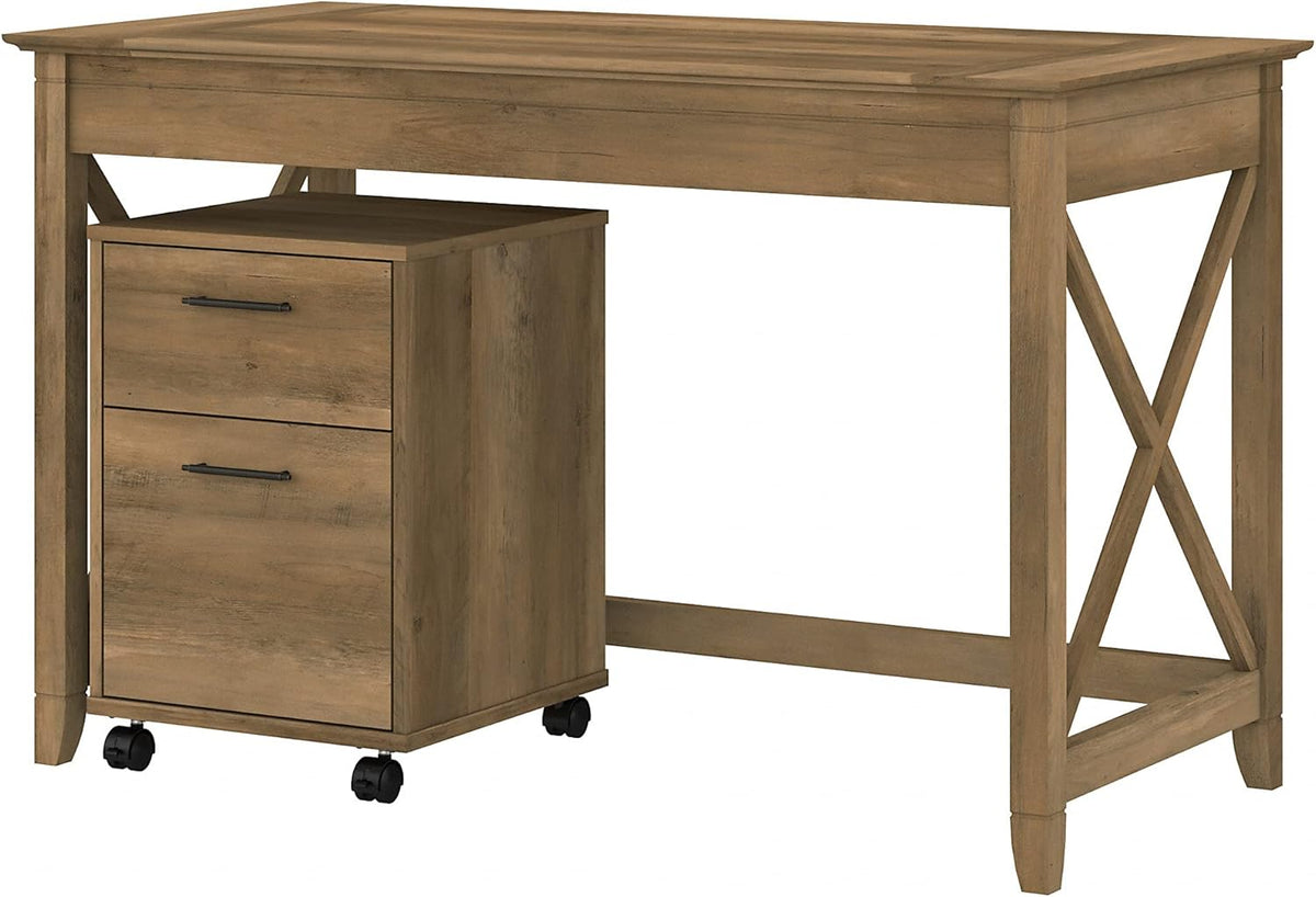 Cape Cod Gray Writing Desk with 2 Drawer Mobile File Cabinet X536484