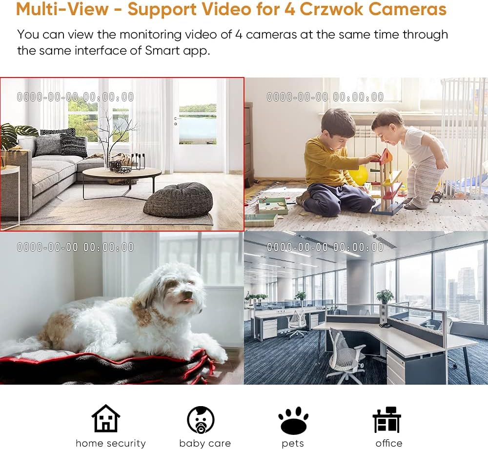 Indoor Security Camera 2 Pack 1080P WiFi Camera with Night Vision Q993042