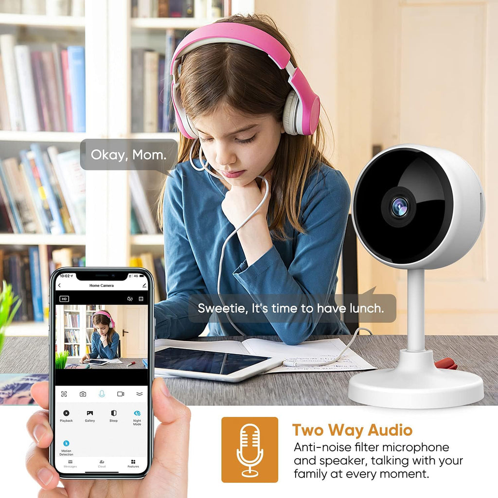 Indoor Security Camera 2 Pack 1080P WiFi Camera with Night Vision Q993042