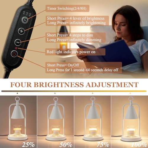 Gold with Black Electric Candle Warmer Lamp with Timer and 2 Bulbs U3798