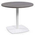 Round Café Table 36x22 Diameter Gray Table Top White Base T796