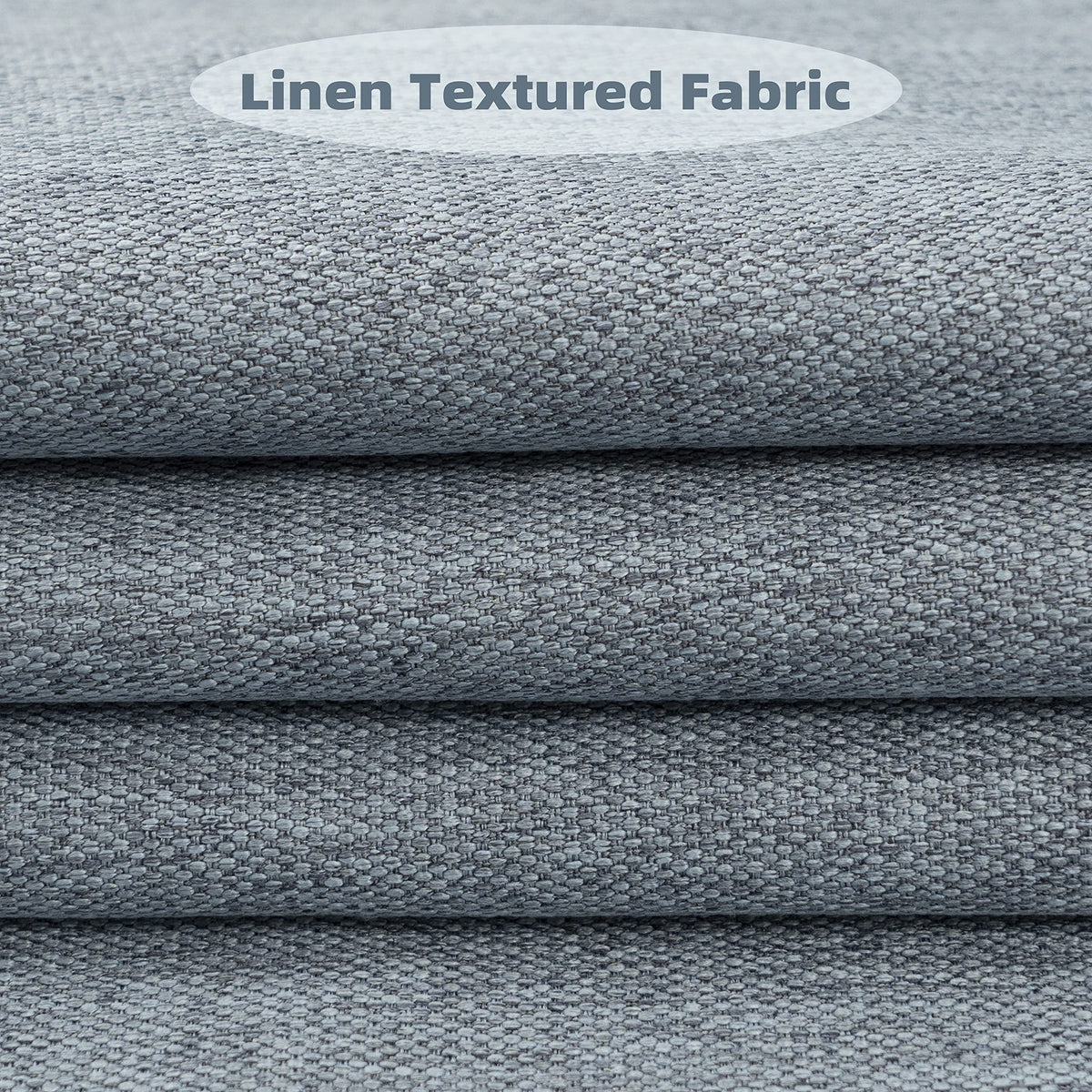 Dusty Blue Faux Linen Blackout Curtains 84 Inches 2 Panels J3757