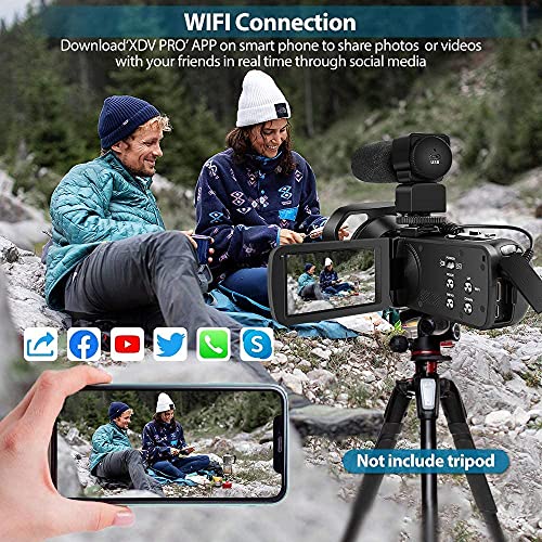 4K 48MP Camcorder with 3" Touch Screen, 2 Batteries, 32GB Card O46142