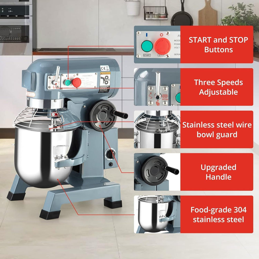 15QT 600W 110V 3 Speeds Adjustable Stand Mixer with Stainless Steel Bowl M382