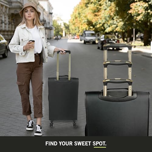 Black 24-Inch Quilted Luggage S569480