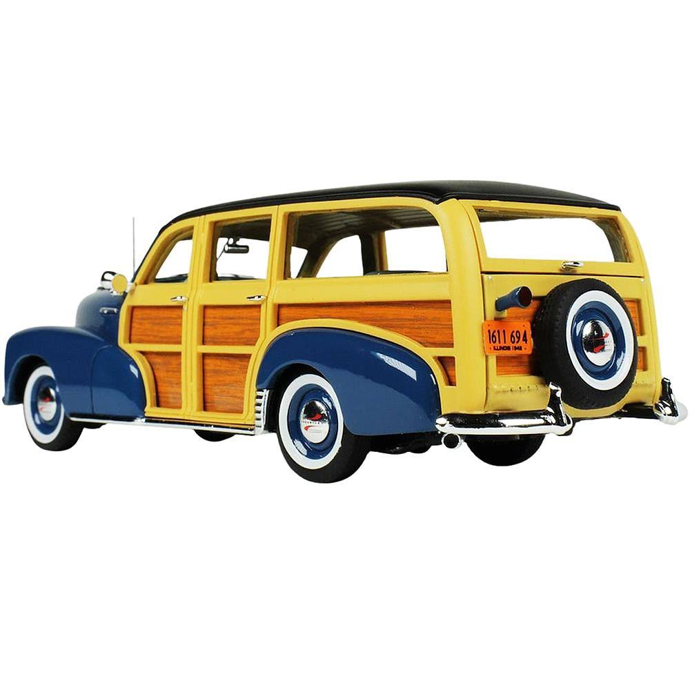 1948 Chevrolet Fleetmaster Woodie Station Wagon Blue with Black Top 1/43 Model Car N9169