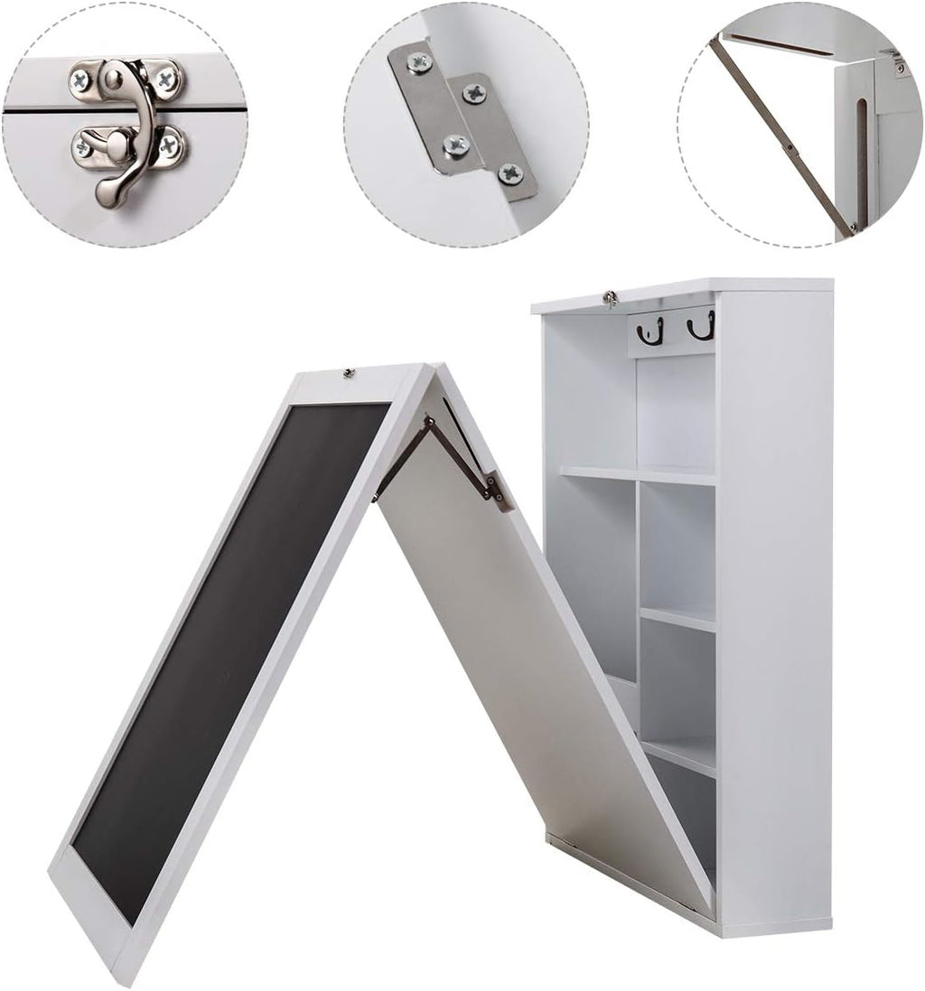 Wall Mounted Folding Desk with Storage D8584